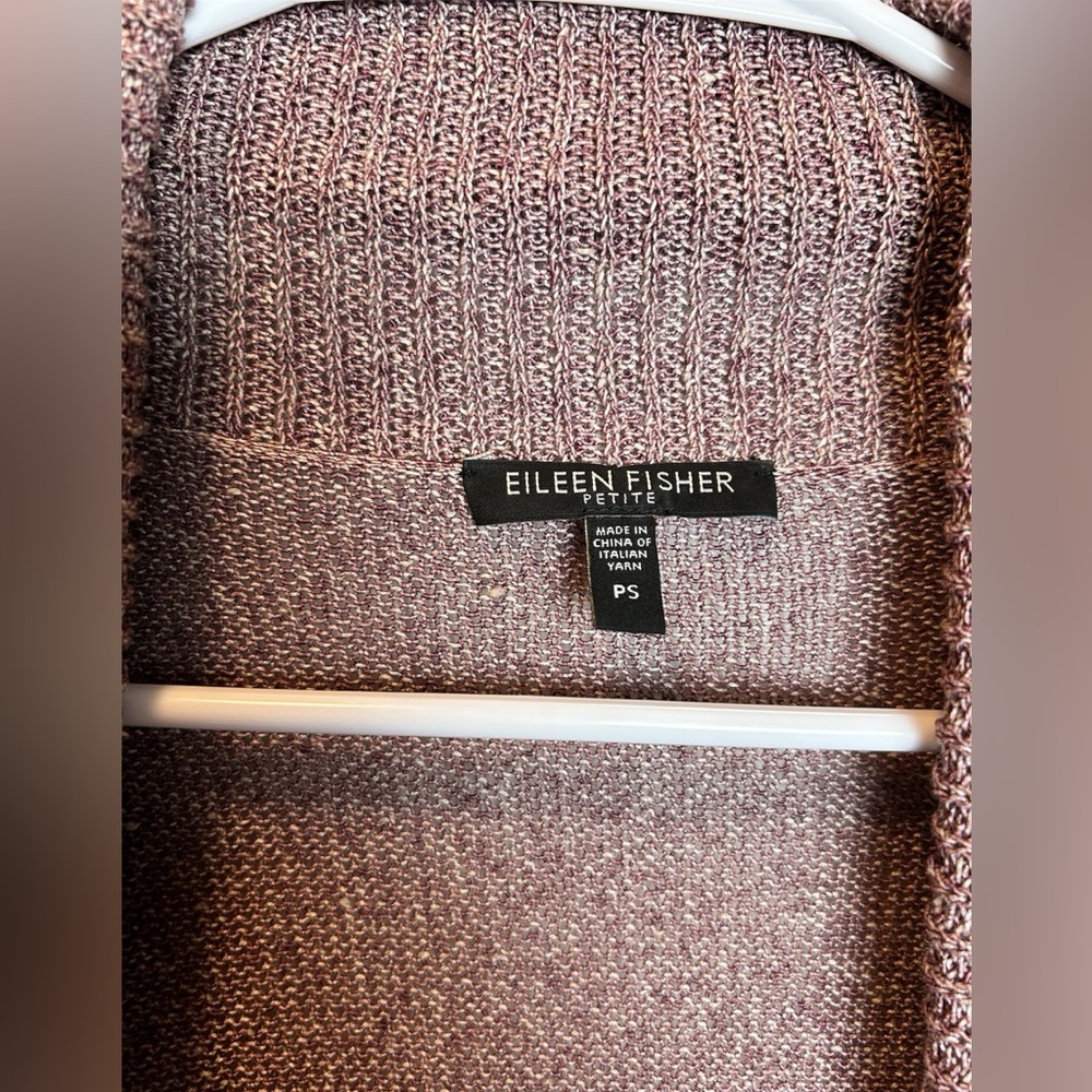 Eileen Fisher Red Cardigan With Peplum Bottom Size Small Petite - Picture 2 of 4
